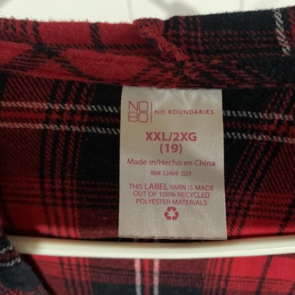 Flannel with Hoodie XXL/19 - Picture 2 of 2
